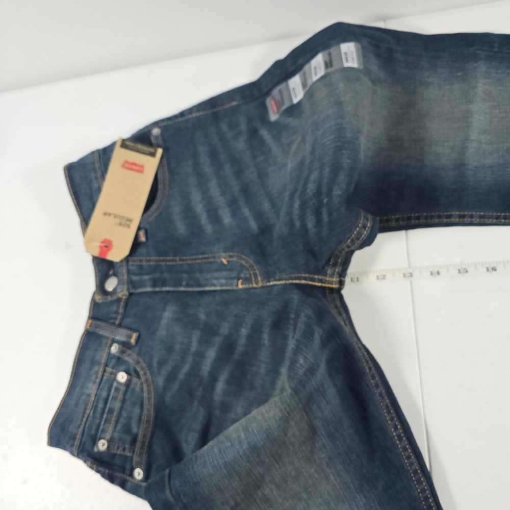 Levis 505 Regular‎ Fit Straight Leg Stretch Jeans Mens 30x30 Dark Wash Blue NWT - Picture 6 of 8
